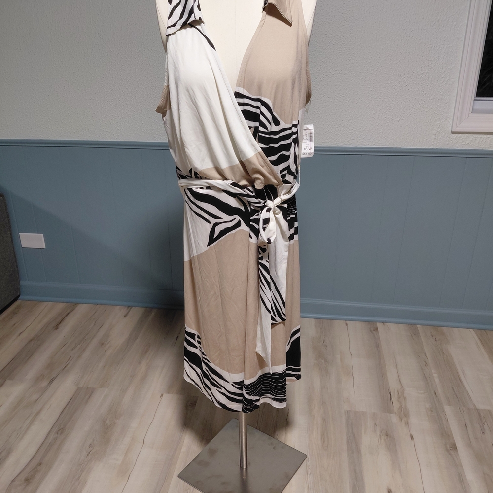 Dressbarn Black and White Striped Dress